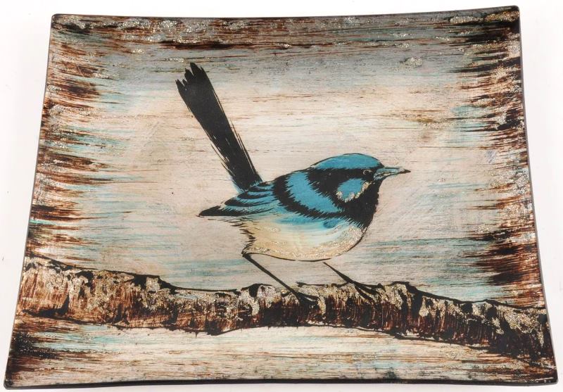 Blue Wren Plate - 26x21cm
