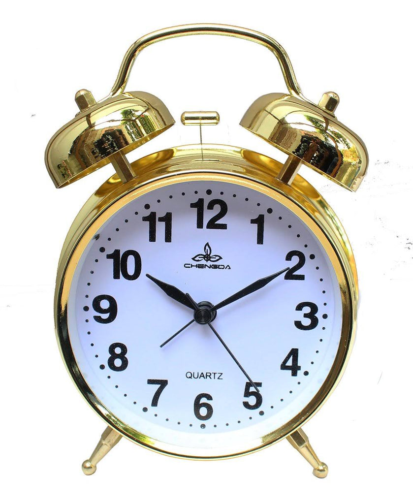 Bright Gold Alarm Clock - Black Lettering