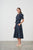 Self Coloured Embroidery Dress With Belt By Caju - Navy