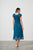 Shirred Waist Contrast Embroidery Dress By Caju
