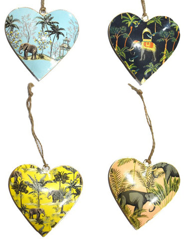 Hanging Heart 10cm - Assorted Elephant Designs