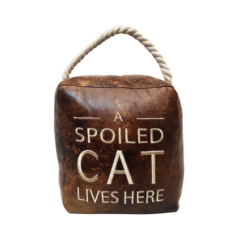A Spoiled Cat Lives Here Doorstop