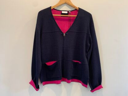 Tay Tays Choice Cardigan By Foil - Navy/Pink