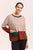 Wool Blend Colour Block Jumper By See Saw - Stone/Nutmeg/Forest