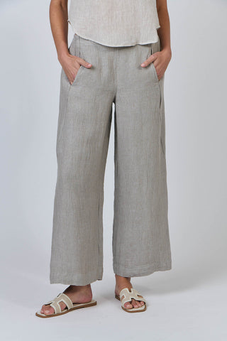 Wide Leg Linen Pant By Naturals By O&J - Cement
