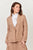 Linen Jacket Naturals By O&J - Chai Puppytooth