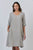 V Neck 3/4 Sleeve Linen Dress By NaturalsBy O&J - Cement