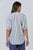 Tie Collar Neckline Linen Top By Naturals By O&J - Blueberry Stripe