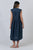 V Neck Cap Sleeve Linen Dress Naturals By O&J - Poseidon