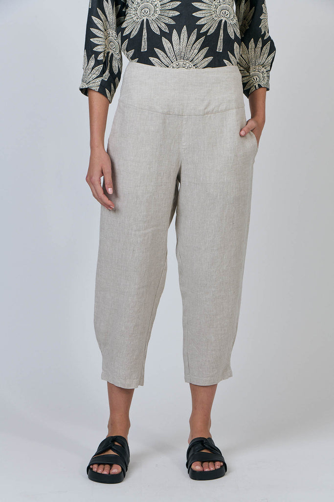 Relaxed Leg Linen Pant By Naturals By O&J - Sand