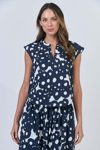 Capped Sleeve Top By Naturals By O&J - Ink Barnacles