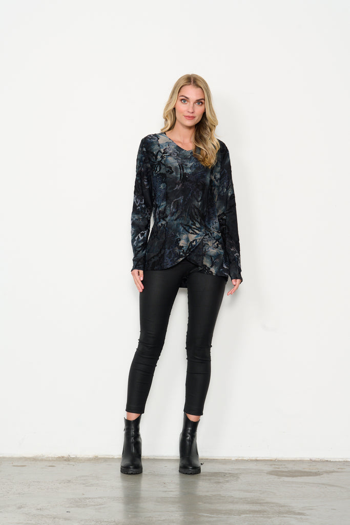 Jacquard Print Top By Holmes & Fallon - Storm