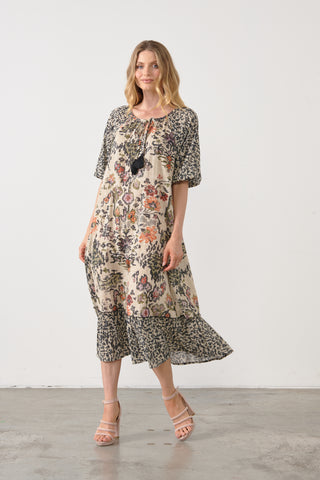 Raglan Sleeve Printed Dress With Pockets From Holmes & Fallon