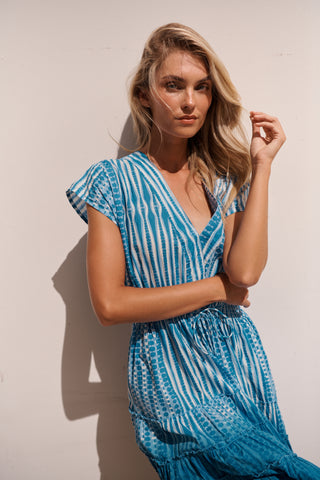 Tiered Elastic Waist Dip Dye Dress By Holmes & Fallon