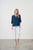 Seersucker Neck Tie Blouse By Holmes & Fallon - Navy