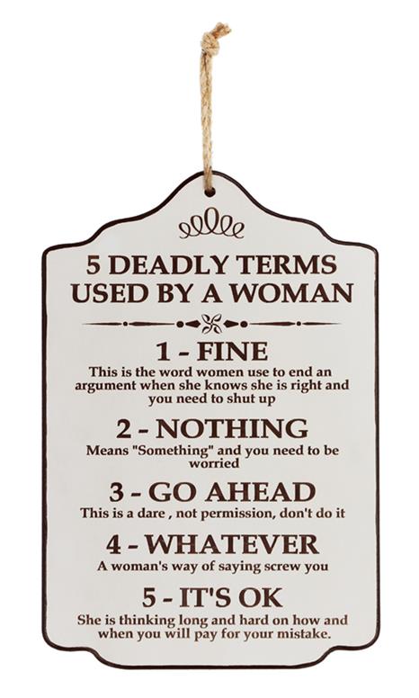 Five Deadly Terms According to a Woman