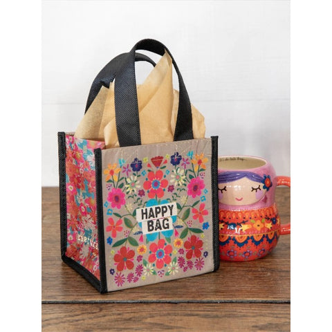 Happy Bag Small - Teal Gold Floral