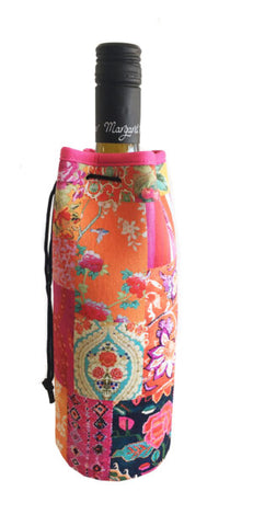 Anna Chandler Neoprene Bottle Cooler Bag - Tangerine Patchwork