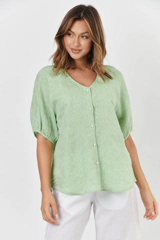 Linen Top By Naturals By O&J - Poire