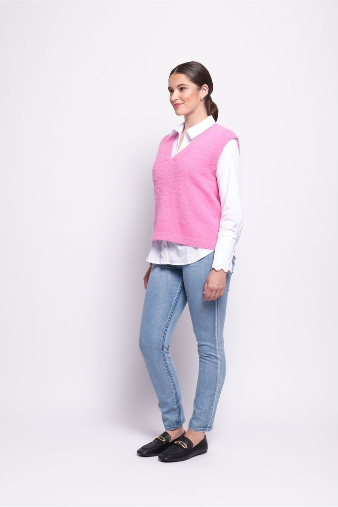 Top Bird Vest By Foil - Thrift Pink