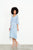 Pom Pom Lace Up Front Dress By Caju - Blue