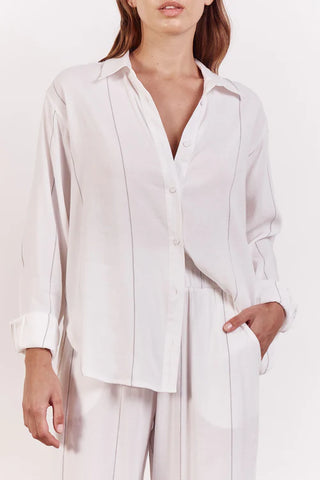 The Ainsley Shirt By Little Lies - White/Stripe