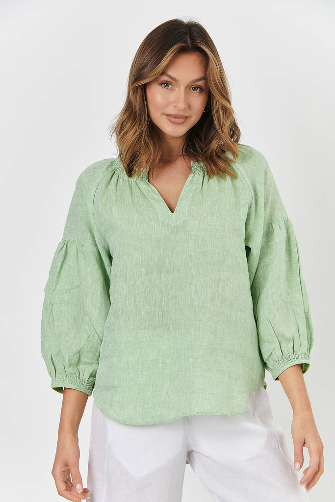 Linen Top By Naturals By O&J - Poire