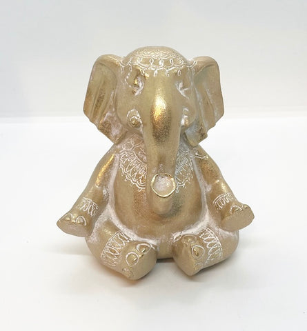 Meditating Elephant - Gold