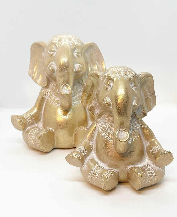 Meditating Elephant - Gold