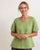 V Neck Linen Swing Top By See Saw - Pistachio