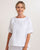 Linen Cuff Sleeve A Line Top By See Saw - White