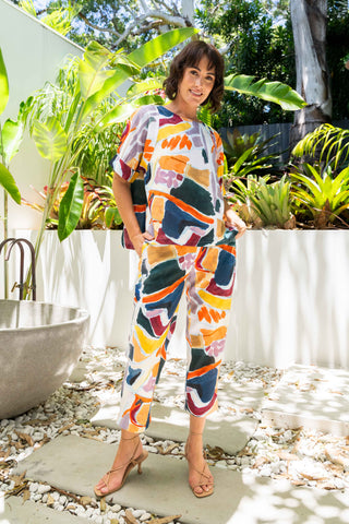 Tencel/Linen 7/8 Pant By See Saw - Abstract
