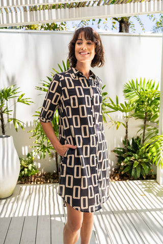 Cotton Shirtmaker Dress By See Saw - Geo