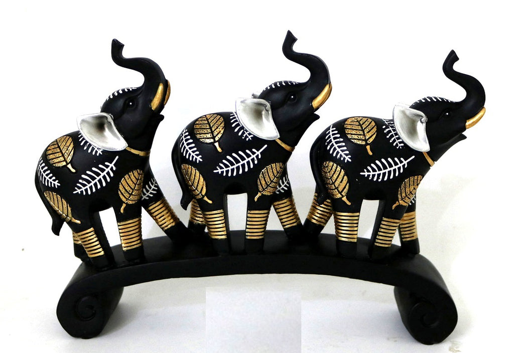 Mintrelle Black&Gold E;lephant Trio - 27x18cm