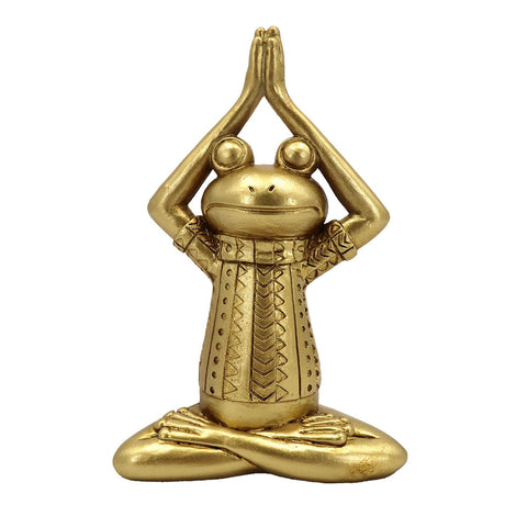 Gold Frog Yoga Statue 2