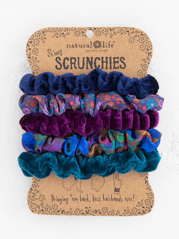 Mixed Scrunchies Set/5 - Dark blue