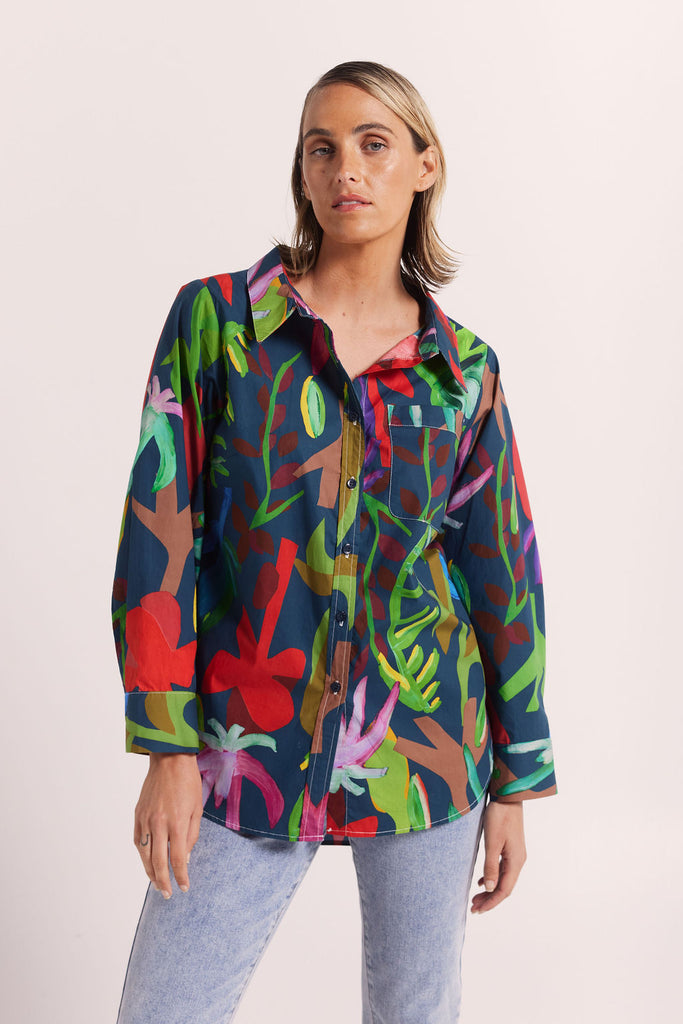 Boyfriend Shirt In Cotton By Wear Colour - Jungle Boogie