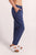 7/8 Zip Front Pull On Tencel Cotton Pants By Wear Colour - Navy