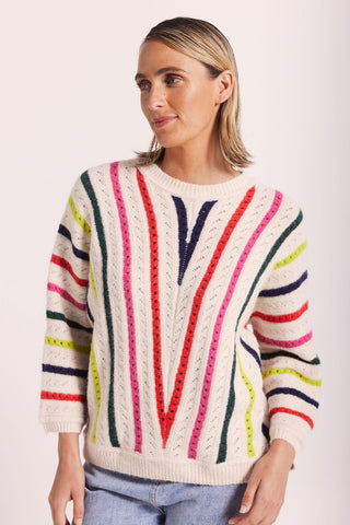 Chevron Wool Blend Knit Sweater By Wear Colour