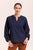 Broderie Sleeve Cotton Shirt By See Saw - Navy