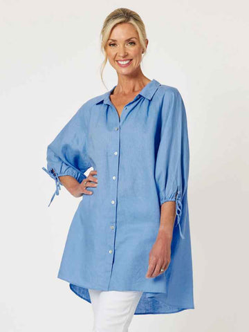 The Hollie Shirt By Gordon Smith - Cornflower