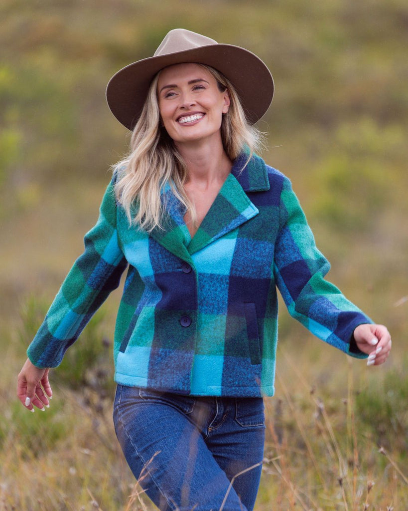 Brushed Wool Blend Plaid Jacket By See Saw