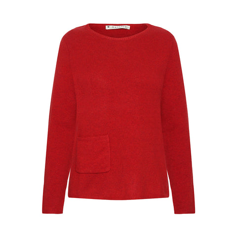 Minoa Lambswool Pocket Crew By Mansted - Red