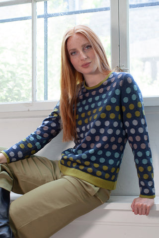 Polka Eco Spot Crew By Mansted - Soft Blue