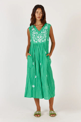Andaman Midi Dress By Rubyyaya - Emerald