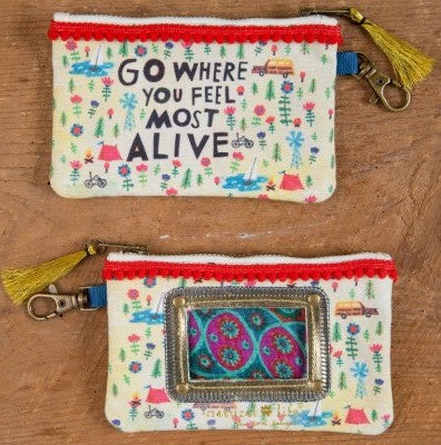 Zip ID Pouch - Go Feel Alive Red
