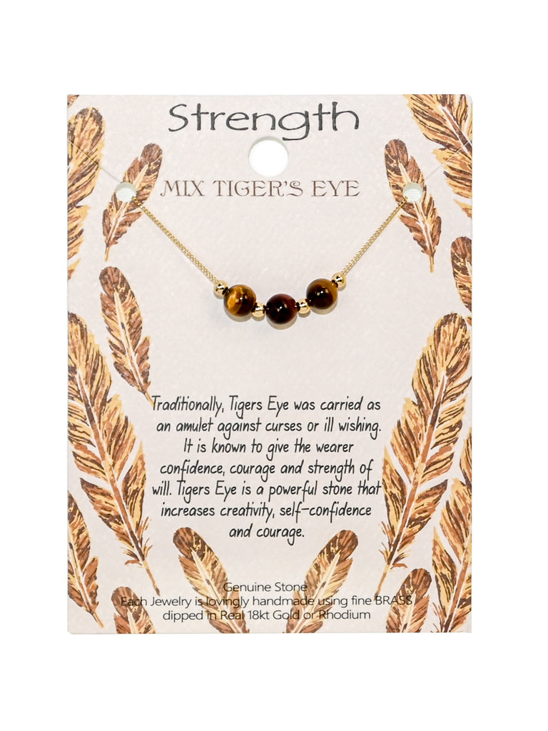 Harmony Stone Necklace - Strength - Mix Tigers Eye