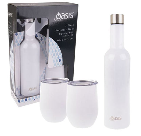Oasis Stainless Steel Wine Traveller Gift Set - White
