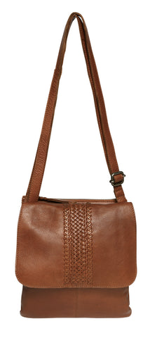 Soft Leather Cross Body Bag By Modapelle - Tan
