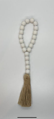 White Wood Beads Loop